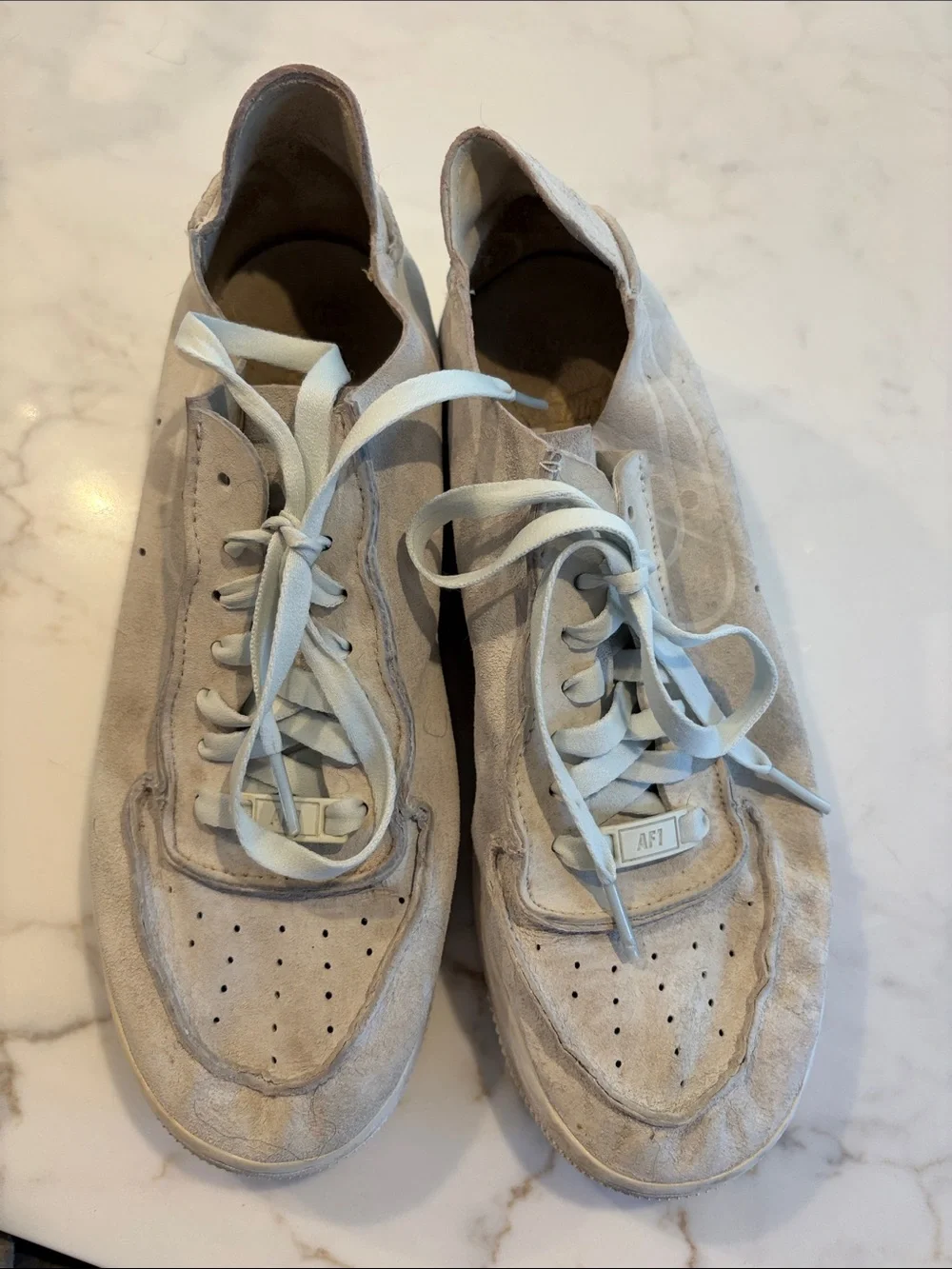 Nike Women’s Light Gray Suede Low-Top Sneakers with White Laces